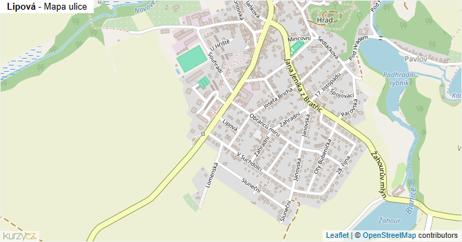 Lipová - mapa ulice