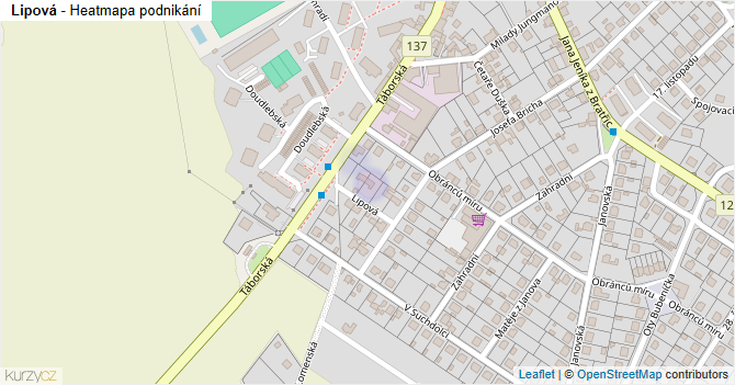 Lipová - mapa podnikání