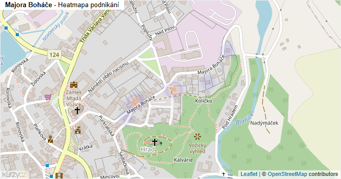 Majora Boháče - mapa podnikání
