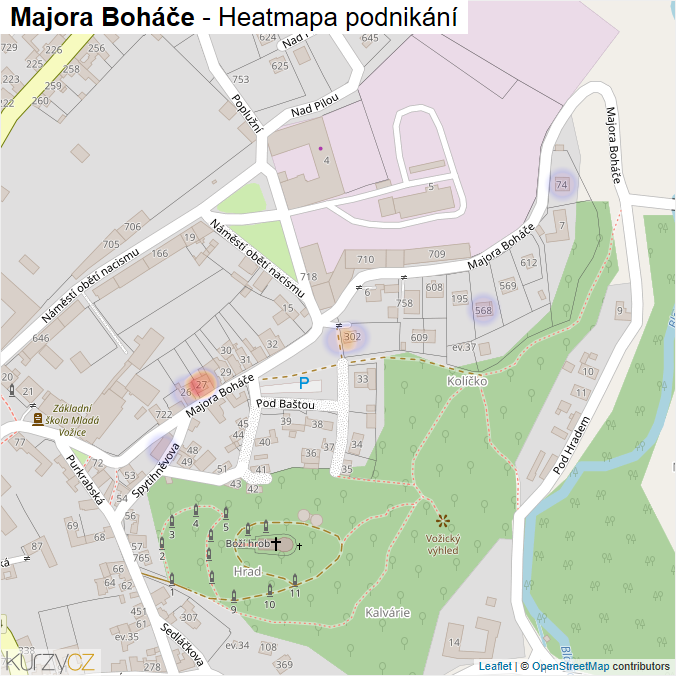 Mapa Majora Boháče - Firmy v ulici.