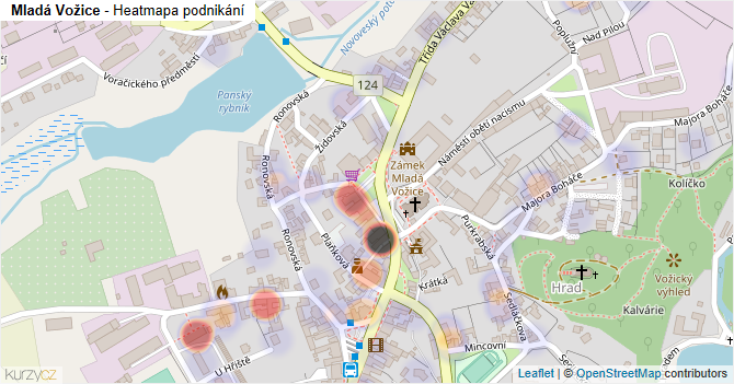Mladá Vožice - mapa podnikání