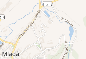 Nad pilou v obci Mladá Vožice - mapa ulice