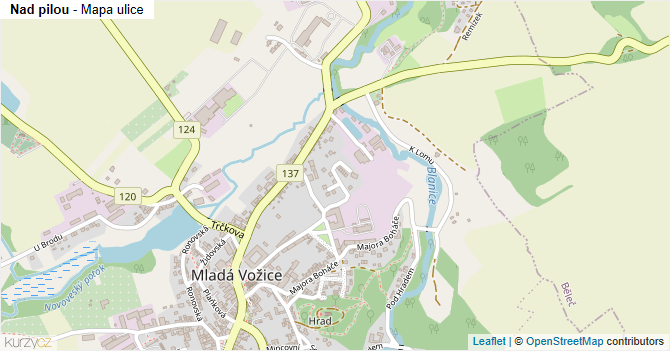 Nad pilou - mapa ulice