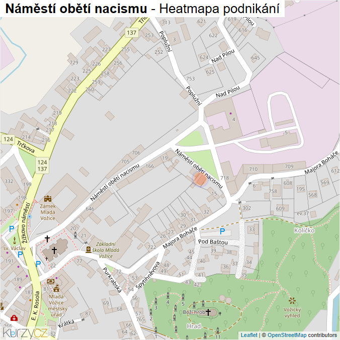Mapa Náměstí obětí nacismu - Firmy v ulici.