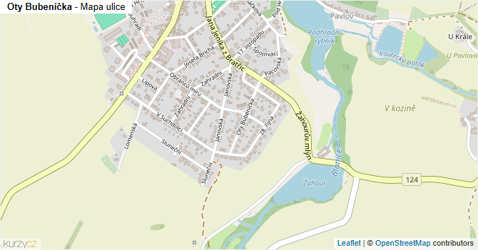 Oty Bubeníčka - mapa ulice