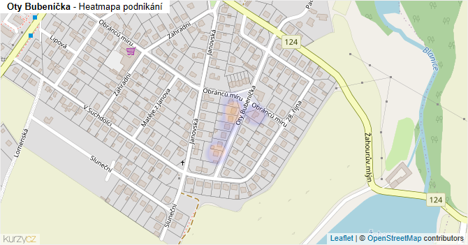 Oty Bubeníčka - mapa podnikání