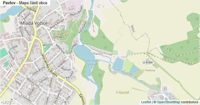 Pavlov - mapa části obce