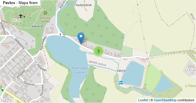 Pavlov - mapa firem