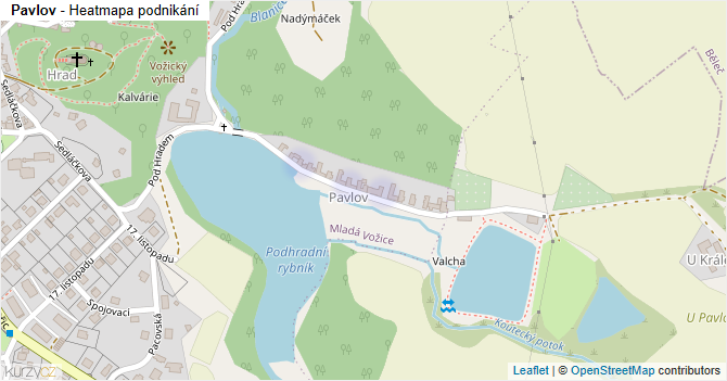 Pavlov - mapa podnikání