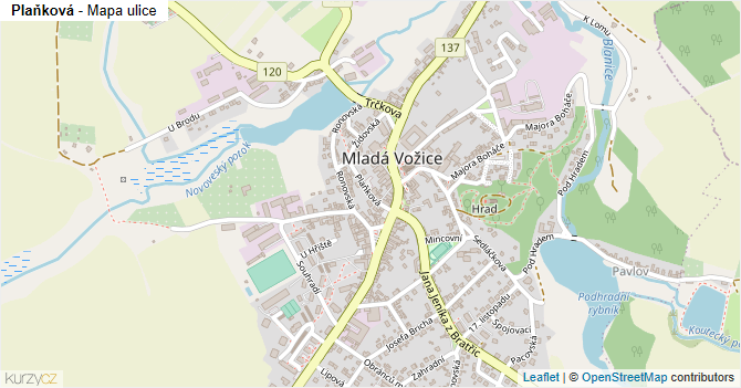 Plaňková - mapa ulice