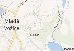 Pod Baštou v obci Mladá Vožice - mapa ulice