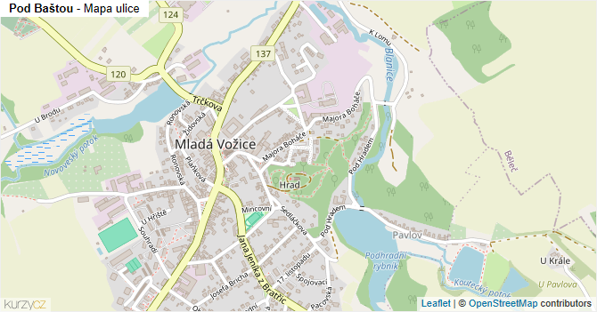 Pod Baštou - mapa ulice