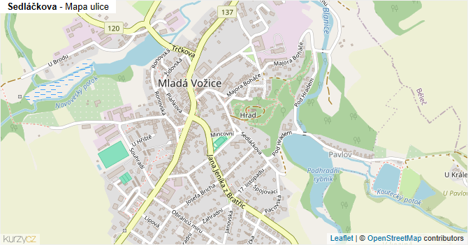 Sedláčkova - mapa ulice