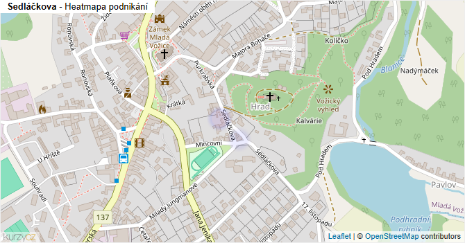 Sedláčkova - mapa podnikání