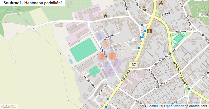 Souhradí - mapa podnikání