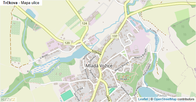Trčkova - mapa ulice
