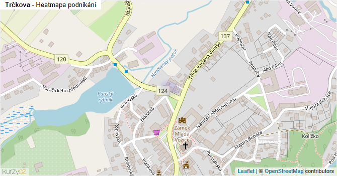 Trčkova - mapa podnikání