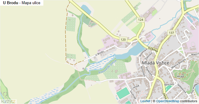 U Brodu - mapa ulice