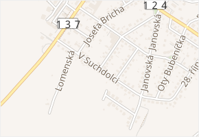 V Suchdolci v obci Mladá Vožice - mapa ulice