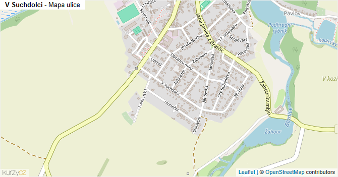 V Suchdolci - mapa ulice