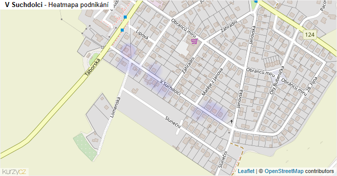 V Suchdolci - mapa podnikání