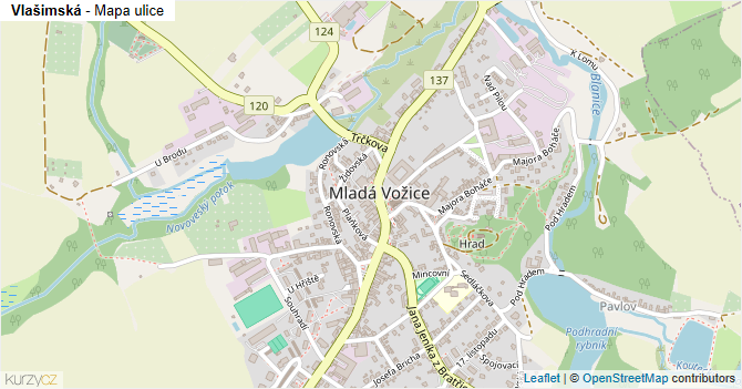 Vlašimská - mapa ulice