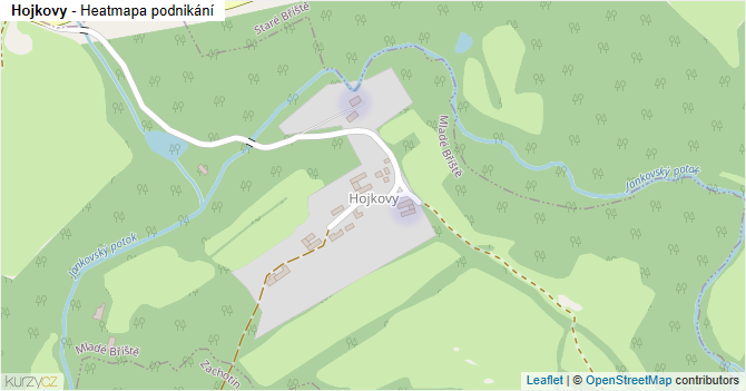 Hojkovy - mapa podnikání