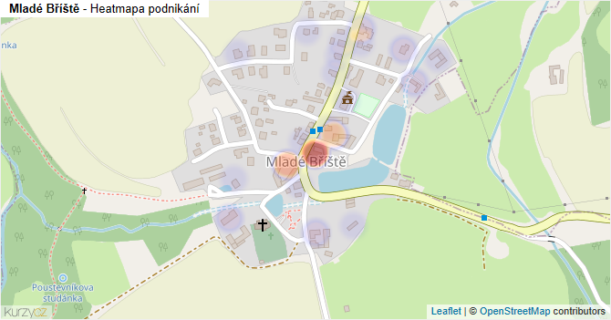 Mladé Bříště - mapa podnikání