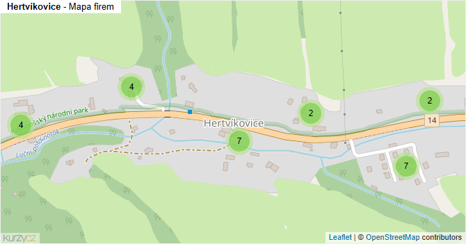 Hertvíkovice - mapa firem