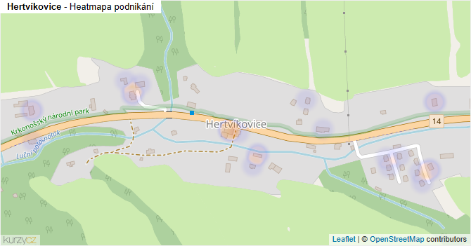Hertvíkovice - mapa podnikání