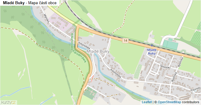 Mladé Buky - mapa části obce