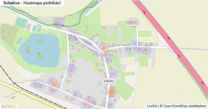 Sobáčov - mapa podnikání