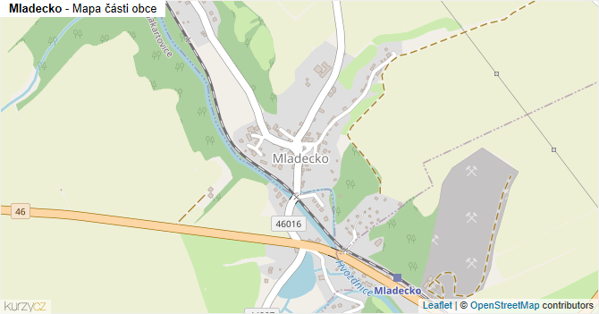 Mladecko - mapa části obce