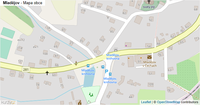 Mladějov - mapa obce