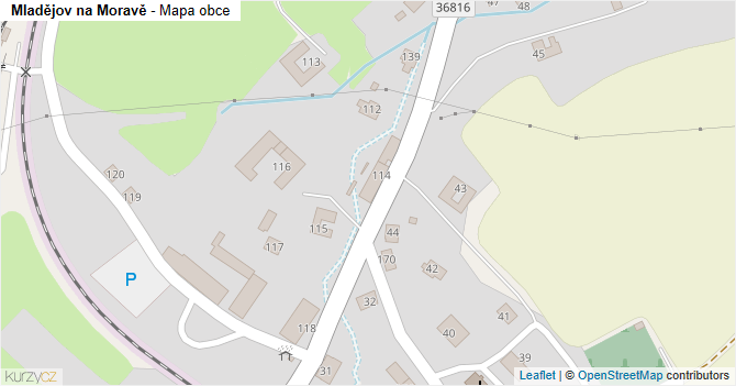 Mladějov na Moravě - mapa obce