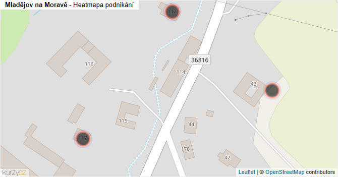 Mladějov na Moravě - mapa podnikání