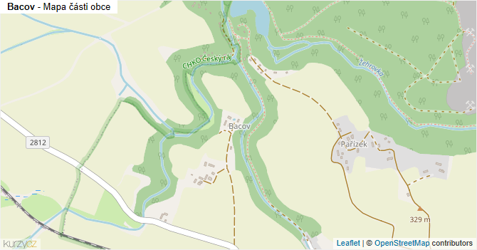 Bacov - mapa části obce