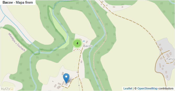 Bacov - mapa firem