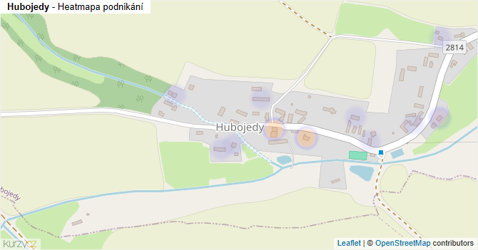 Hubojedy - mapa podnikání