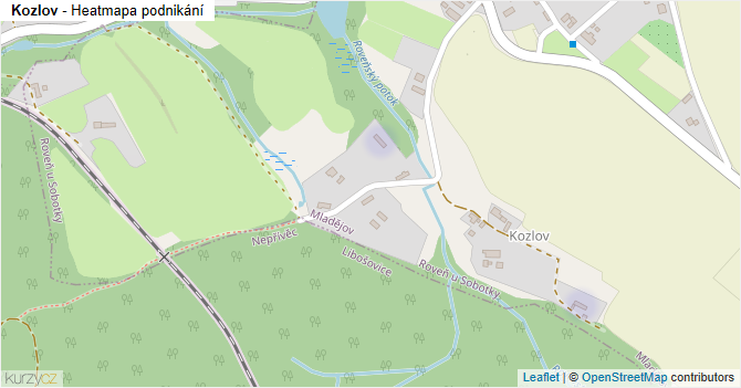 Kozlov - mapa podnikání