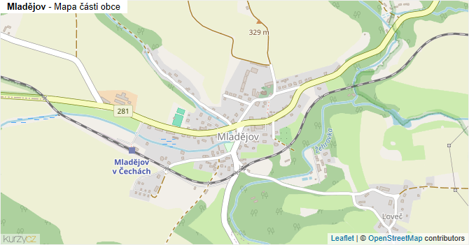 Mladějov - mapa části obce