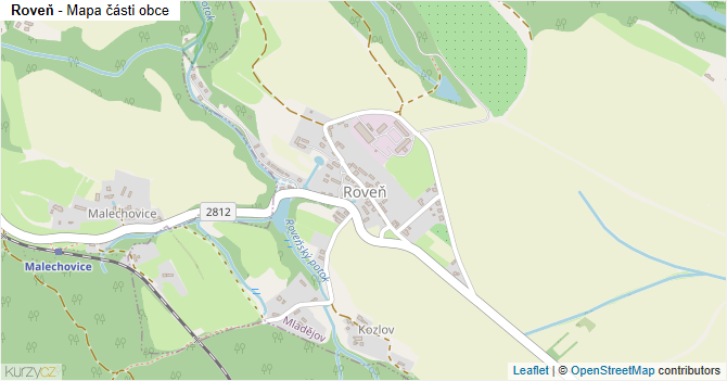 Roveň - mapa části obce