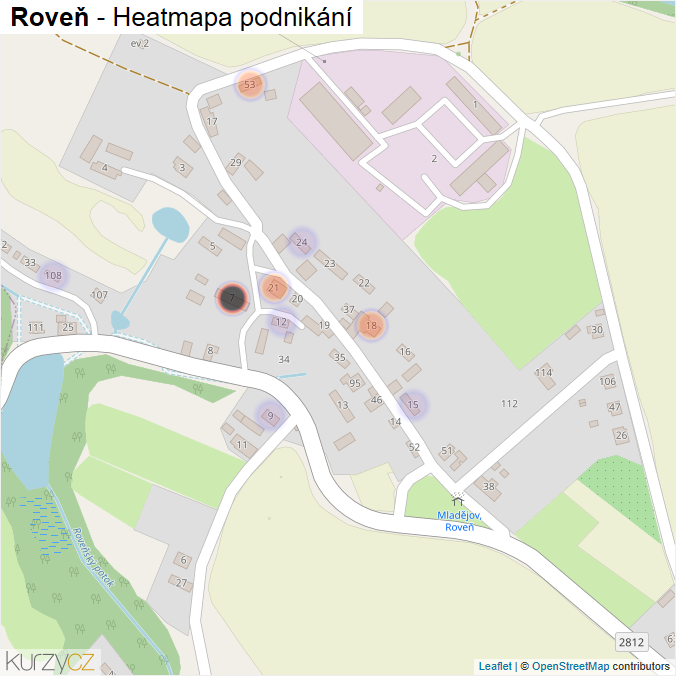 Mapa Roveň - Firmy v části obce.