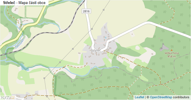 Střeleč - mapa části obce