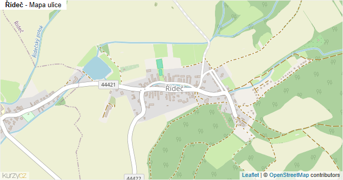 Řídeč - mapa ulice