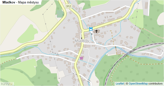 Mladkov - mapa městysu