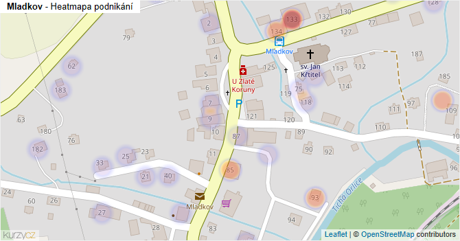 Mladkov - mapa podnikání