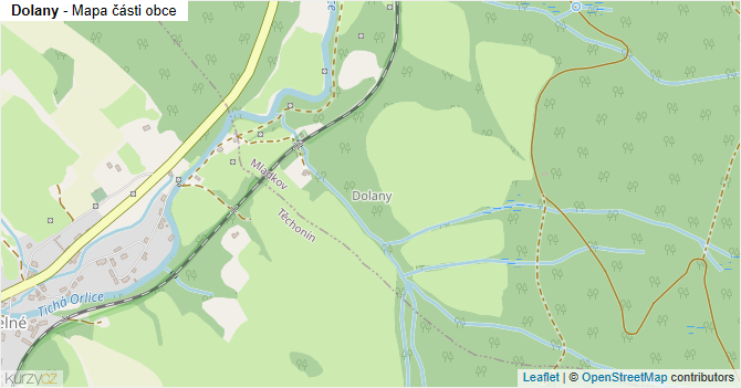 Dolany - mapa části obce