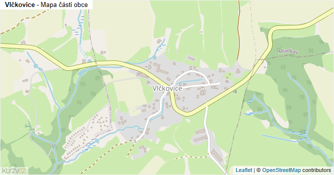 Vlčkovice - mapa části obce