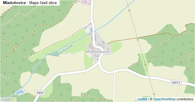 Mladoňovice - mapa části obce